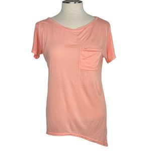Lamade Womens T-Shirt Peach Short Sleeve Pocket S New
